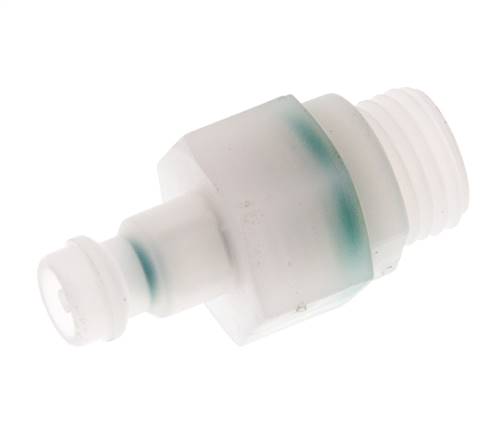 PVDF DN 5 Kupplungsstecker G 1/4 Zoll Außengewinde Doppelt absperrend