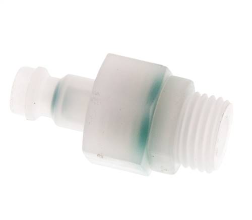 PVDF DN 5 Kupplungsstecker G 1/4 Zoll Außengewinde Doppelt absperrend