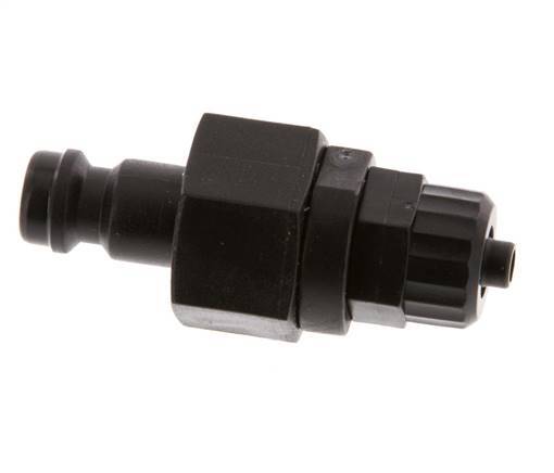 POM DN 5 Kupplungsstecker 4x6 mm Überwurfmutter