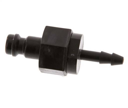 POM DN 5 Kupplungsstecker 4 mm Schlauchsäule Doppelabsperrung