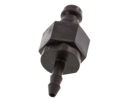 POM DN 5 Kupplungsstecker 4 mm Schlauchsäule Doppelabsperrung