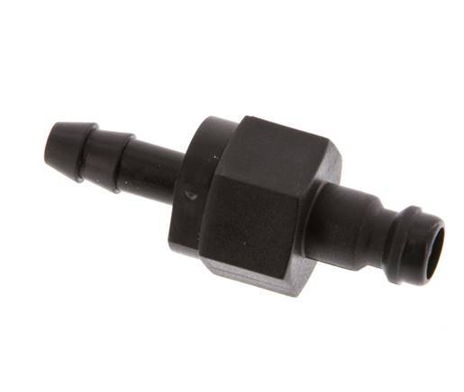 POM DN 5 Kupplungsstecker 6 mm Schlauchsäule Doppelabsperrung