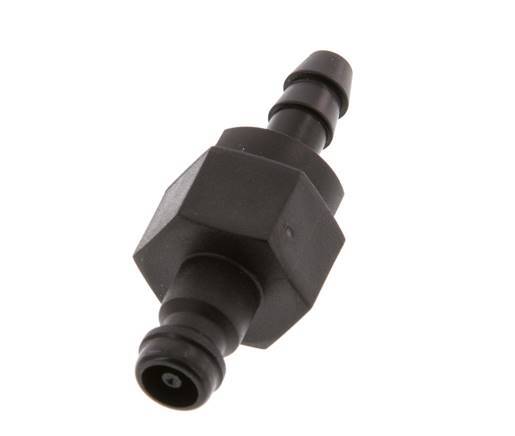 POM DN 5 Kupplungsstecker 6 mm Schlauchsäule Doppelabsperrung