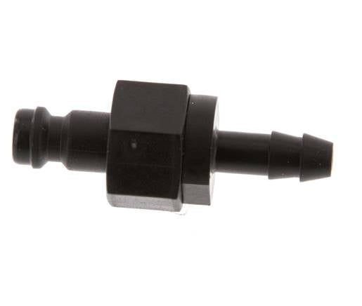 POM DN 5 Kupplungsstecker 6 mm Schlauchsäule Doppelabsperrung
