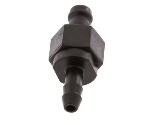 POM DN 5 Kupplungsstecker 6 mm Schlauchsäule Doppelabsperrung