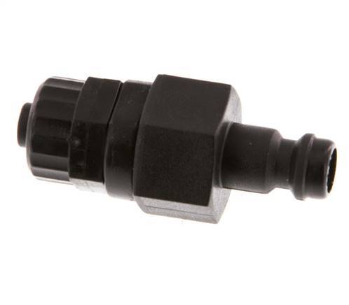 POM DN 5 Kupplungsstecker 6x8 mm Überwurfmutter Doppelabsperrung