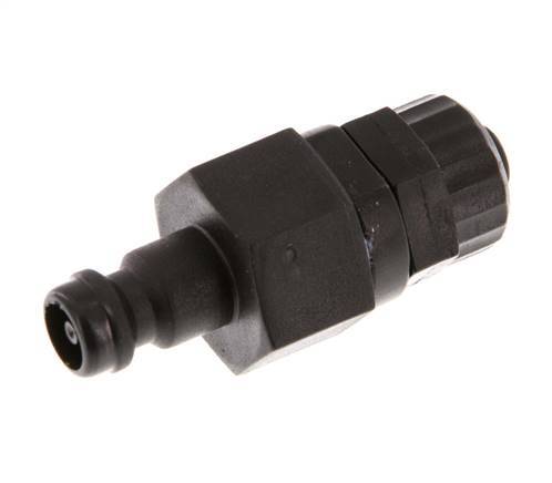POM DN 5 Kupplungsstecker 6x8 mm Überwurfmutter Doppelabsperrung