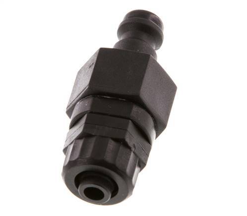 POM DN 5 Kupplungsstecker 6x8 mm Überwurfmutter Doppelabsperrung