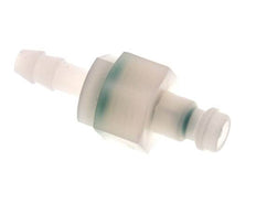 PVDF DN 5 Kupplungsstecker 6 mm Schlauchsäule Doppelabsperrung