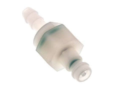PVDF DN 5 Kupplungsstecker 6 mm Schlauchsäule Doppelabsperrung