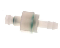 PVDF DN 5 Kupplungsstecker 6 mm Schlauchsäule Doppelabsperrung
