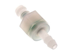 PVDF DN 5 Kupplungsstecker 6 mm Schlauchsäule Doppelabsperrung