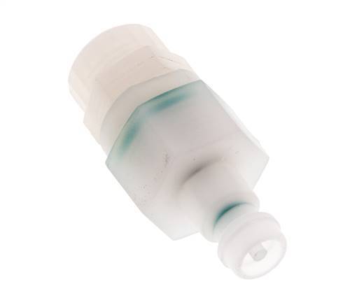 PVDF DN 5 Kupplungsstecker 6x8 mm Überwurfmutter Doppelabsperrung