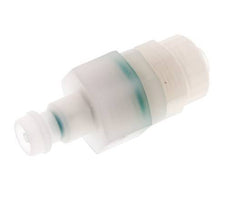 PVDF DN 5 Kupplungsstecker 6x8 mm Überwurfmutter Doppelabsperrung
