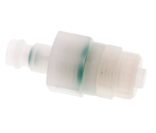 PVDF DN 5 Kupplungsstecker 6x8 mm Überwurfmutter Doppelabsperrung