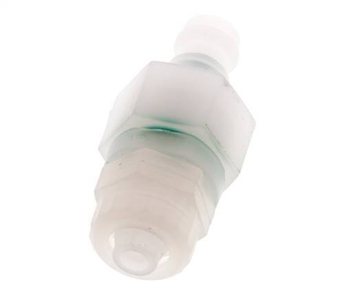 PVDF DN 5 Kupplungsstecker 6x8 mm Überwurfmutter Doppelabsperrung