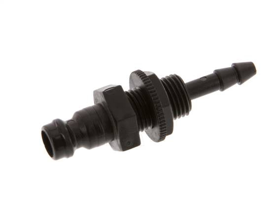 POM DN 5 Kupplungsstecker 4 mm Schlauchsäule Bulkhead