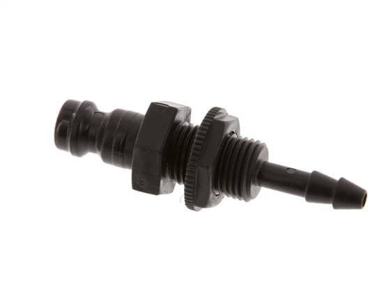 POM DN 5 Kupplungsstecker 4 mm Schlauchsäule Bulkhead