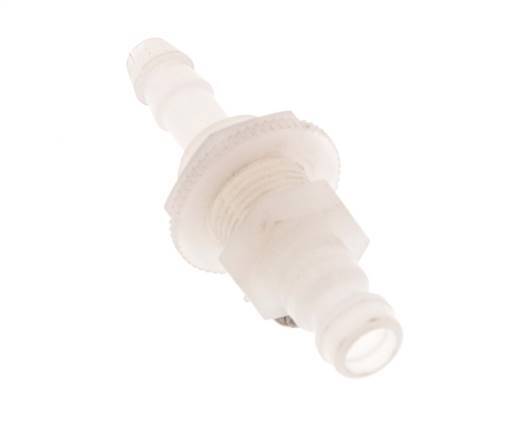 PVDF DN 5 Coupling Plug 6 mm Hose Pillar Bulkhead