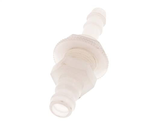 PVDF DN 5 Kupplungsstecker 6 mm Schlauchsäule Bulkhead