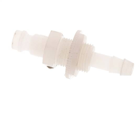 PVDF DN 5 Kupplungsstecker 6 mm Schlauchsäule Bulkhead