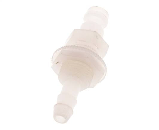 PVDF DN 5 Kupplungsstecker 6 mm Schlauchsäule Bulkhead
