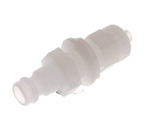 PVDF DN 5 Kupplungsstecker 4x6 mm Überwurfmutter Bulkhead