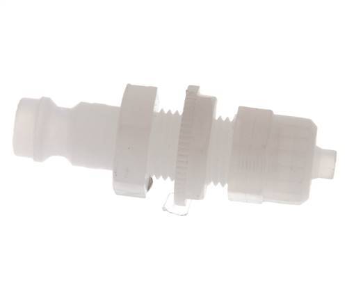 PVDF DN 5 Kupplungsstecker 4x6 mm Überwurfmutter Bulkhead