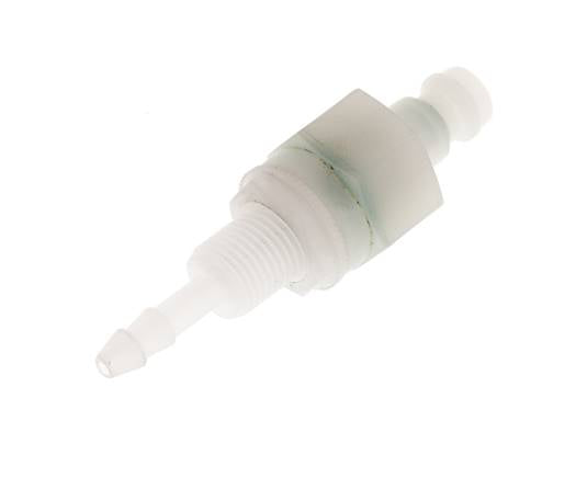 PVDF DN 5 Kupplungsstecker 4 mm Schlauchsäule Bulkhead Doppelabsperrung
