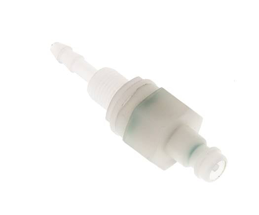 PVDF DN 5 Kupplungsstecker 4 mm Schlauchsäule Bulkhead Doppelabsperrung