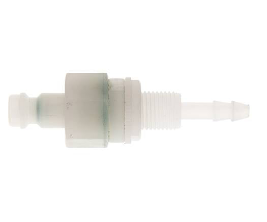 PVDF DN 5 Kupplungsstecker 4 mm Schlauchsäule Bulkhead Doppelabsperrung