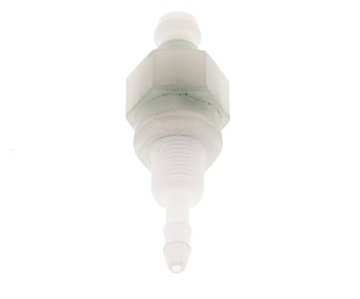 PVDF DN 5 Kupplungsstecker 4 mm Schlauchsäule Bulkhead Doppelabsperrung
