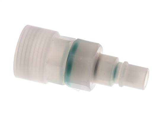 PVDF DN 7.2 Kupplungsstecker G 1/2 Zoll Innengewinde Doppelte Absperrung