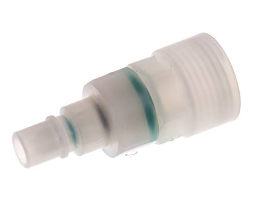 PVDF DN 7.2 Kupplungsstecker G 1/2 Zoll Innengewinde Doppelte Absperrung