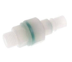 PVDF DN 7.2 Kupplungsstecker G 1/4 Zoll Außengewinde Doppelte Absperrung