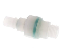 PVDF DN 7.2 Kupplungsstecker G 1/4 Zoll Außengewinde Doppelte Absperrung