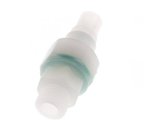 PVDF DN 7.2 Kupplungsstecker G 1/4 Zoll Außengewinde Doppelte Absperrung