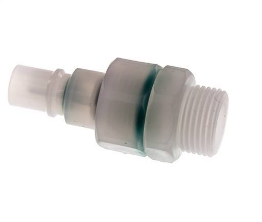 PVDF DN 7.2 Coupling Plug G 3/8 inch Male Threads Double Shut-Off