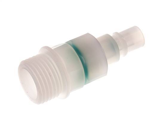 PVDF DN 7.2 Kupplungsstecker G 1/2 Zoll Außengewinde Doppelte Absperrung