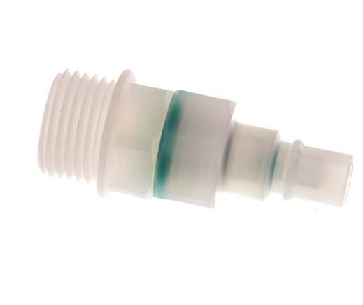 PVDF DN 7.2 Kupplungsstecker G 1/2 Zoll Außengewinde Doppelte Absperrung