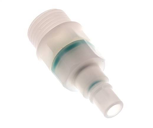 PVDF DN 7.2 Kupplungsstecker G 1/2 Zoll Außengewinde Doppelte Absperrung