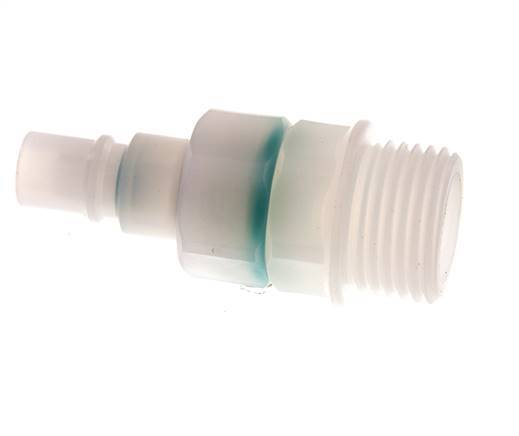 PVDF DN 7.2 Kupplungsstecker G 1/2 Zoll Außengewinde Doppelte Absperrung