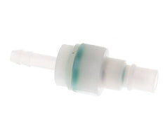 PVDF DN 7.2 Kupplungsstecker 6 mm Schlauchsäule Doppelabsperrung