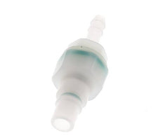 PVDF DN 7.2 Kupplungsstecker 6 mm Schlauchsäule Doppelabsperrung