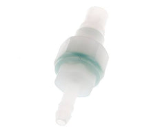 PVDF DN 7.2 Kupplungsstecker 6 mm Schlauchsäule Doppelabsperrung