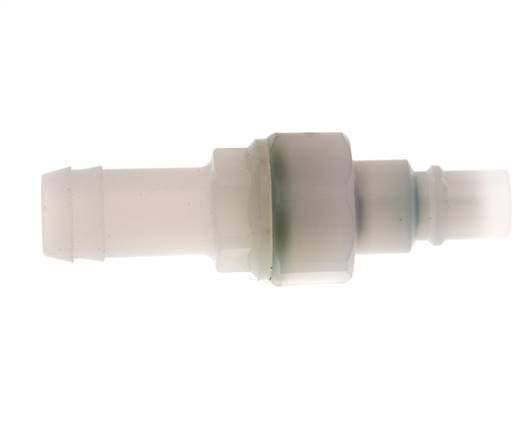 PVDF DN 7.2 Kupplungsstecker 13 mm Schlauchsäule Doppelabsperrung