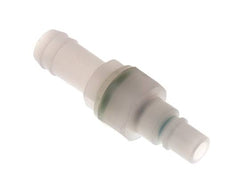 PVDF DN 7.2 Kupplungsstecker 13 mm Schlauchsäule Doppelabsperrung