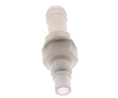PVDF DN 7.2 Kupplungsstecker 13 mm Schlauchsäule Doppelabsperrung
