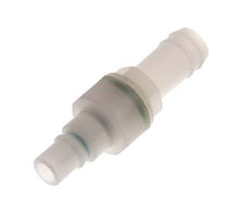 PVDF DN 7.2 Kupplungsstecker 13 mm Schlauchsäule Doppelabsperrung