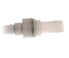 PVDF DN 7.2 Kupplungsstecker 13 mm Schlauchsäule Doppelabsperrung